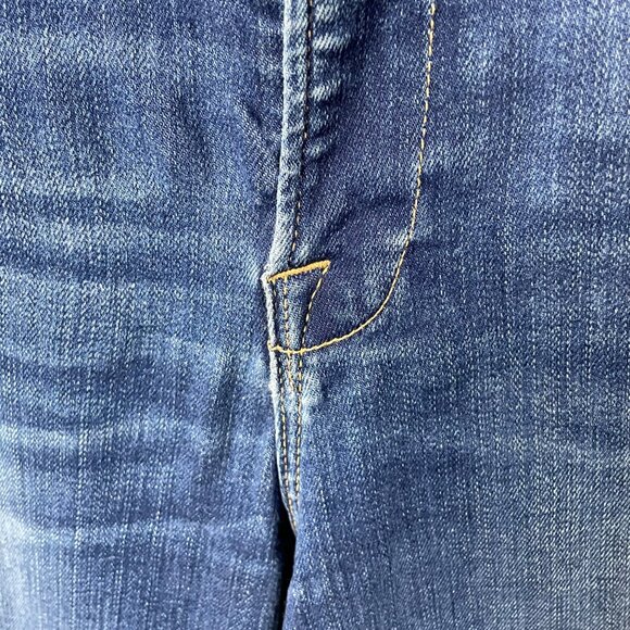 FRAME Le High Straight Leg Jeans Size 28 Womens Murrayfield Blue Raw Hem Stagger - Picture 6 of 9